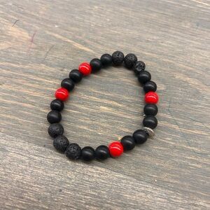 NEW handmade red & black gemstone bracelet